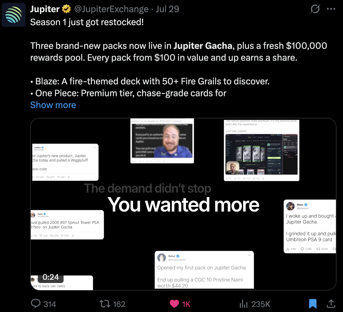 Jupiter — Season 1 restock